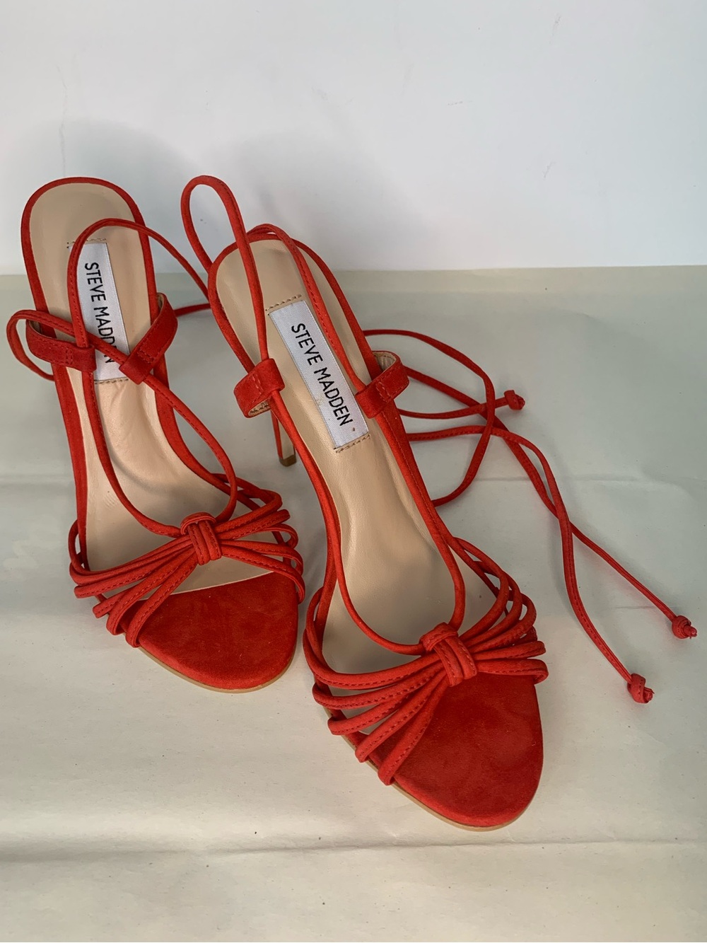 Steve Madden Leyla stiletto sandal. Red suede, 7M, NWOB. Absolutely stunning!